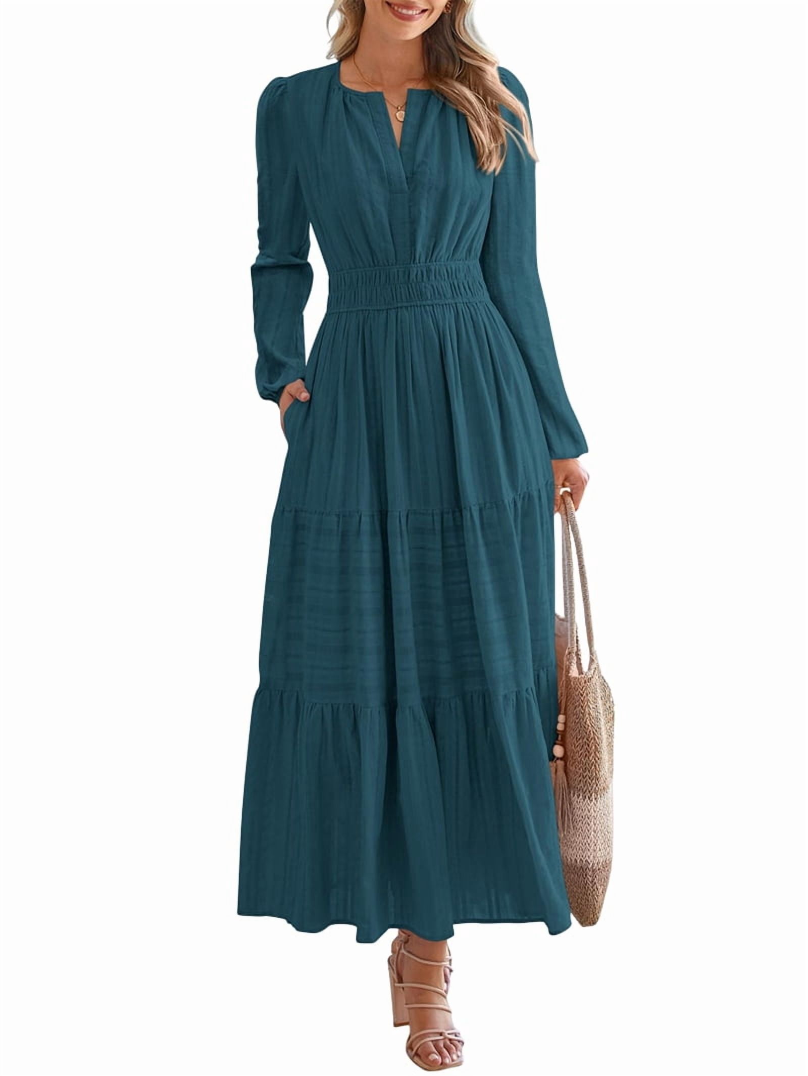 peacock green maxi dress BABARONI Ruffled Cold Shoulder Maxi Dress with Flounce Overlay Peacock, Peacock / US0 main image 1