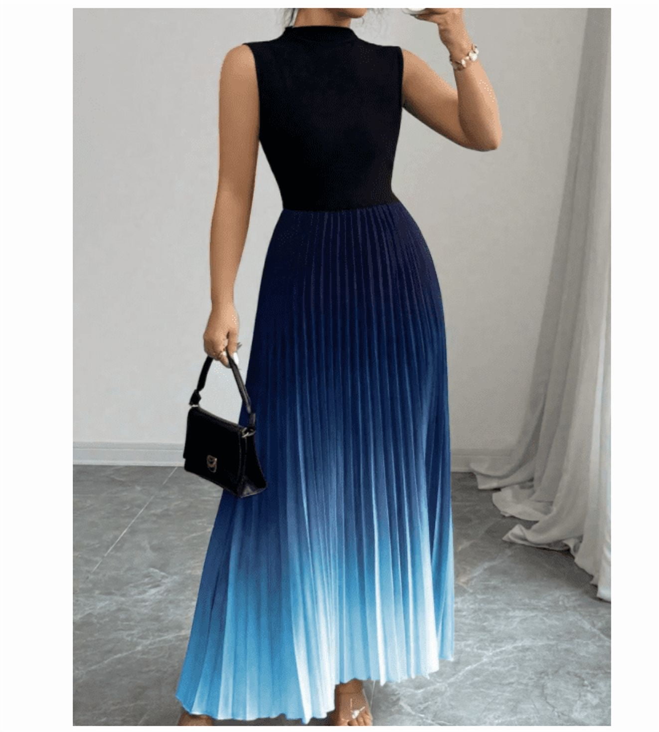 dark blue ombre dress Blue Ombre Maxi Dress main image 0