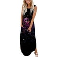 thumbnail image 1 of Women's Maxi Gradient Sundress Casual Loose Sundress Long Dress Sleeveless Split Maxi Floral Dresses Summer Beach Dress, 1 of 4