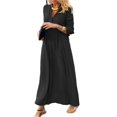 thumbnail image 1 of Women's Maxi Solid Color Shirt Dress Plus Size Classic Everyday Look in Polyester Fabric for Comfort and Easy Care, 1 of 14