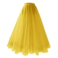 thumbnail image 1 of Women's Maxi Tulle Skirt Long Tiered Mesh Pleated Layered Skirts (Gold S), 1 of 2