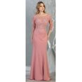 thumbnail image 1 of Women's May Queen 3 4 Sleeve Mother Of The Bride Dress Long Mermaid Gala evening elegant Gown Mauve L, 1 of 1