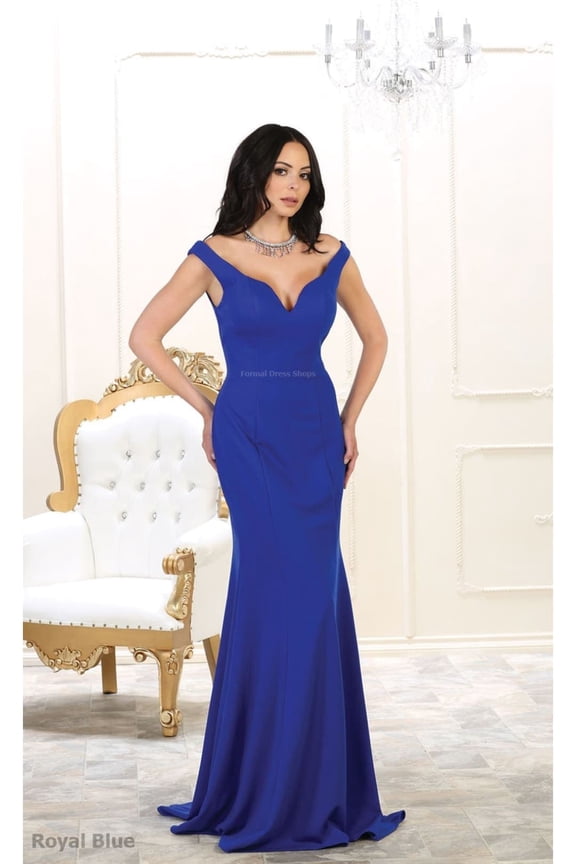 Women's May Queen Bridesmaid Dress Sleeveless Mermaid Wedding Guest Gown MQ1489 Royal Blue 4