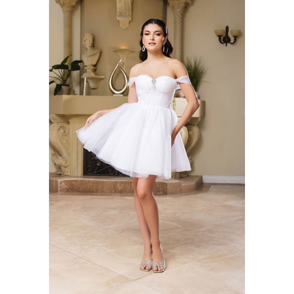 Women's May Queen Cocktail Sweetheart Off The Shoulder A-Line Dress MQ2159 Lilac Lavender 8