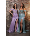 thumbnail image 1 of Women's May Queen Formal Dress High Slit Ruched evening elegant Gown MQ2115 Sage Green 12, 1 of 1