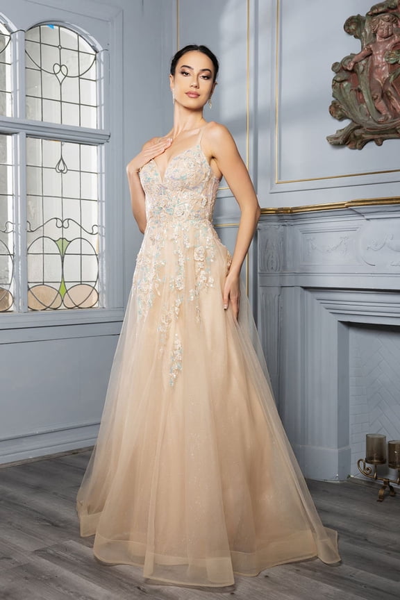 Women's May Queen Formal Dress Plunging V-Neck A-Line Prom 2026 Gown MQ2165 Sage Green 10