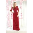 thumbnail image 1 of Women's May Queen MQ1979 Boat Neck Embroidery Mother Of Groom Dress Burgundy 3XL, 1 of 1