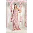 thumbnail image 1 of Women's May Queen MQ1998 Corset Bone Ruched Bridesmaids Off Shoulder Dress DustyRose Pink 16, 1 of 1
