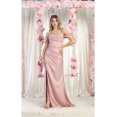 thumbnail image 1 of Women's May Queen MQ1998 Corset Bone Ruched Bridesmaids Off Shoulder Dress DustyRose Pink 6, 1 of 1