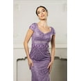 thumbnail image 1 of Women's May Queen MQ2062 Floral Appliqued Long Mesh Formal Gown-New Collection Victorian Lilac Lavender 10, 1 of 9
