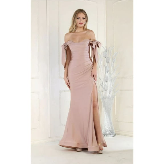 Women's May Queen Mauve Bridesmaid Dress Satin and Plus Size Gowns MQ1858 26