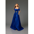 thumbnail image 1 of Women's Terani Couture 251m4441 Matte Satin A Line Sleeveless Long Dress Royal Blue 22, 1 of 1