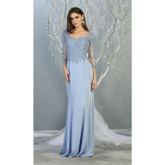 Women's May Queen Mother Of The Bride Dress Formal evening elegant Gown MQ1811 Peri Blue 5XL