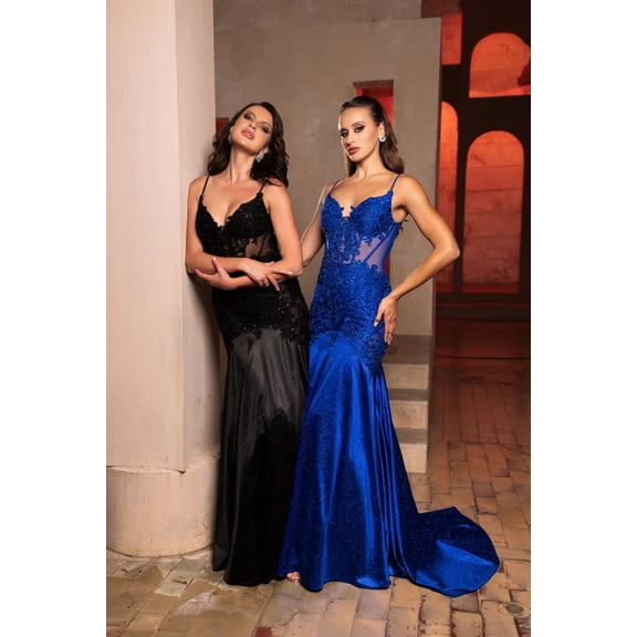Women's May Queen Pageant Dress V-Neck Sleeveless Mermaid Gown MQ2123 Royal Blueblue 14