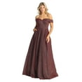 thumbnail image 1 of Women's May Queen Prom 2026 Dress Formal evening elegant Gown Off The Shoulder Glitter A-Line MQ1915 Burgundy 20, 1 of 1