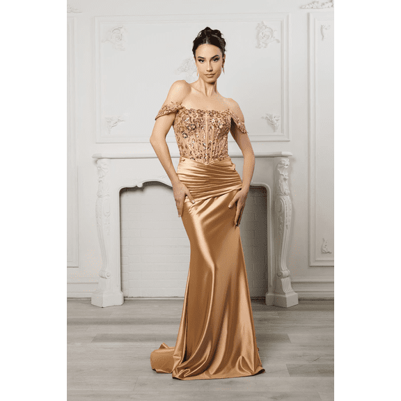 Women's May Queen Red Carpet Dress Sequin Mermaid Prom 2026 Gown MQ2153 Gold 10 New Year's Eve