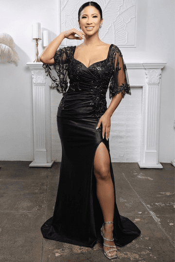 Plus Size Black Mermaid Dress