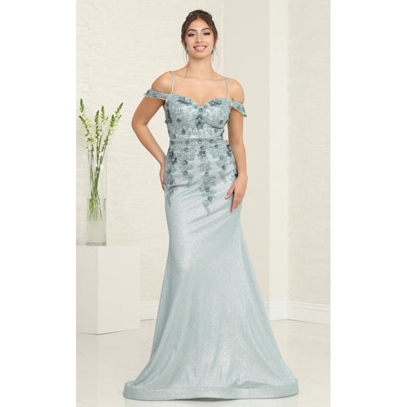 Women's May Queen evening elegant Gown Prom 2026 Cold Shoulder Sheath Dress MQ2103 Sage Green 4