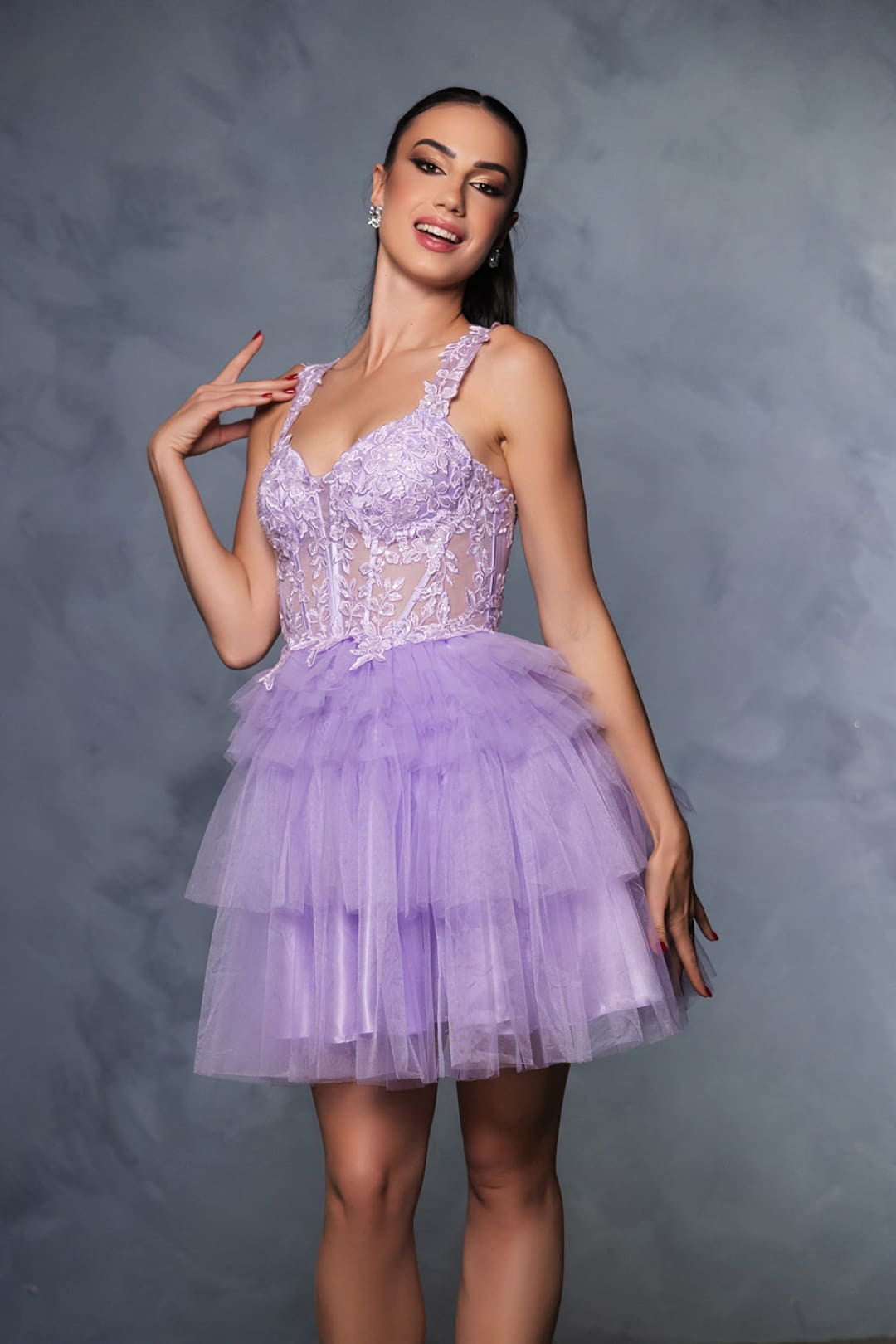 lilac colored cocktail dresses Women's May Queen homecoming party Spaghetti Straps A-Line Dress MQ2116 Lavender 14 hoco 2025 Wine Red Sequin Strapless flower print dress Say hello to our Color:Morganite* lavender cocktail dress