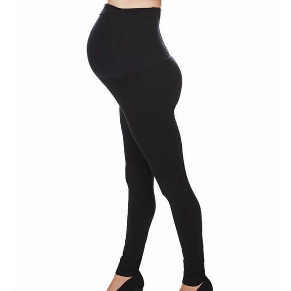 Women's MeMoi MA-006 Cotton Maternity Leggings (Black S)