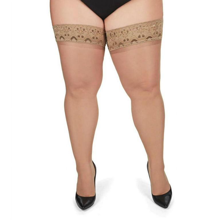 Plus size top thigh high nylons