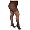 thumbnail image 1 of MeMoi Women's Pindot Sheer Curvy Control Top Tights - Womens - Female, 5X/6X, Black-Black, 1 of 10