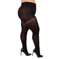 thumbnail image 1 of MeMoi Microfiber Opaque Plus Size Curvy Control Top Tights - Womens - Female, QP, Black, 1 of 11