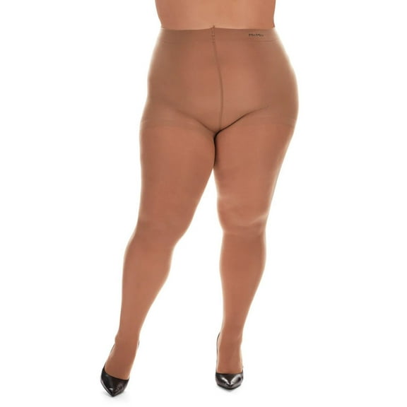 MeMoi Microfiber Opaque Plus Size Curvy Control Top Tights - Womens - Female, 5X-6X, Honey