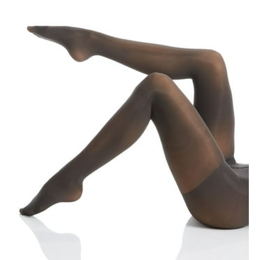 Women's MeMoi MO-312 Perfectly Opaque Control Top Tights (Charcoal 1X-2X)