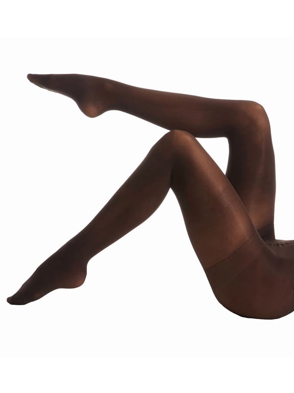 Women's MeMoi MO-312 Perfectly Opaque Control Top Tights (Dark Chocolate S/M)