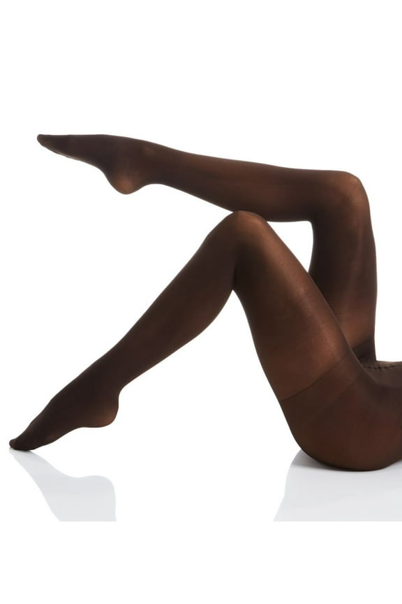 Women's MeMoi MO-312 Perfectly Opaque Control Top Tights (Dark Chocolate S/M)