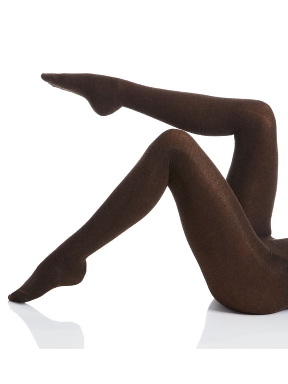 Women's MeMoi MO-325 Flat Knit Sweater Tights (Brown Heather M/L)
