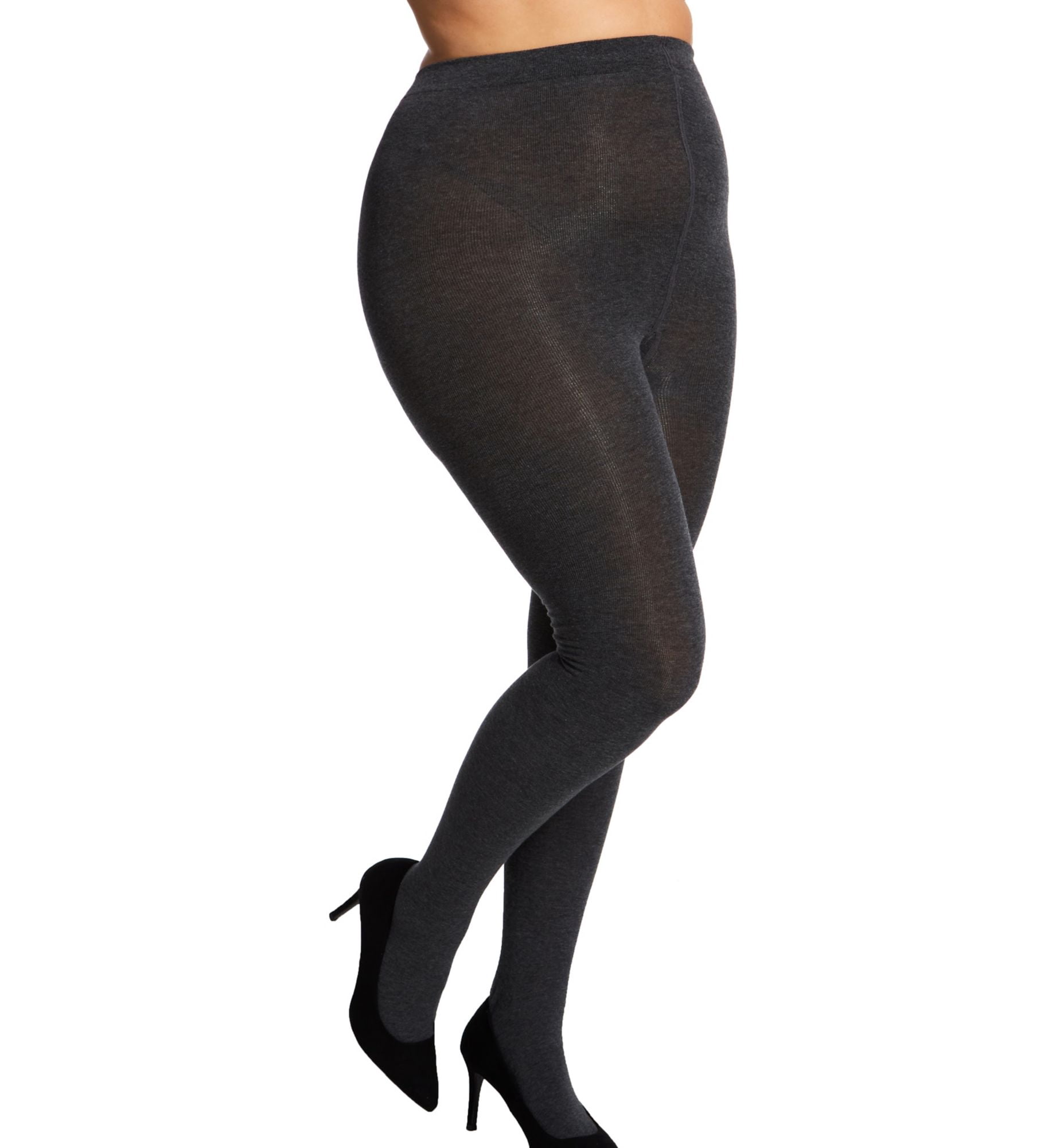 Women's MeMoi MO-325X Plus Size Flat Knit Sweater Tights (Dark