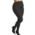 thumbnail image 1 of Women's MeMoi MO-325X Plus Size Flat Knit Sweater Tights (Dark Gray Heather 3/4X), 1 of 12