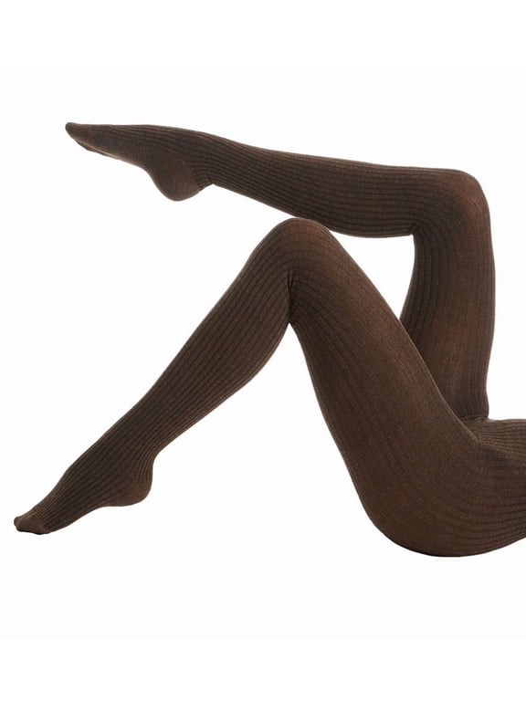 Women's Boston Ribbed Cotton Blend Sweater Tights - Womens - Female (S-M, Brown Heather)