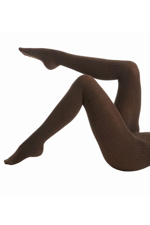 Women's Boston Ribbed Cotton Blend Sweater Tights - Womens - Female (S-M, Brown Heather)