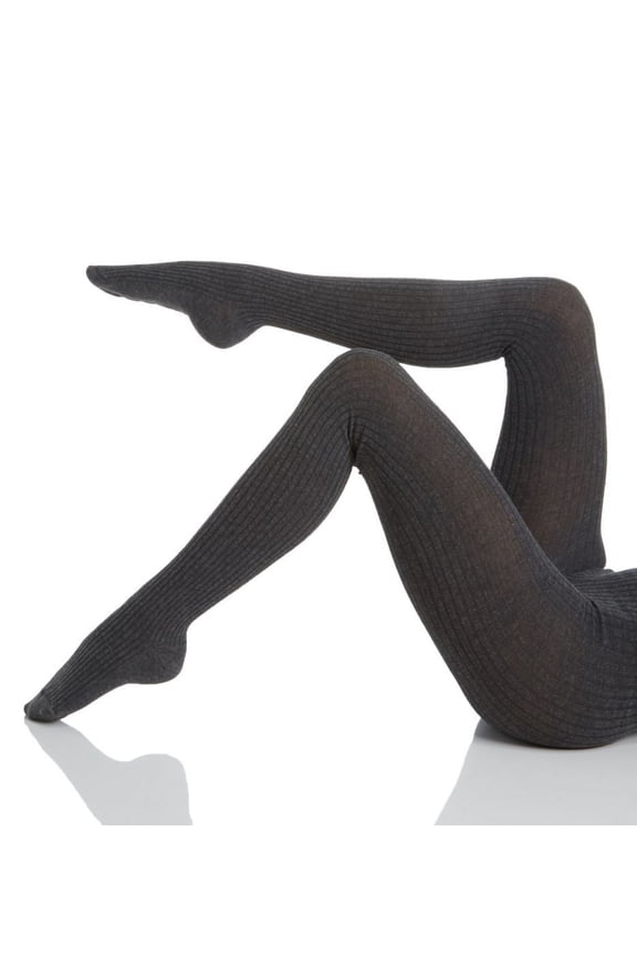 Women's Boston Ribbed Cotton Blend Sweater Tights - Womens - Female (S-M, Black)