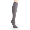 thumbnail image 1 of MeMoi Ribbed Cotton Blend Knee High Socks - Womens - Female, One Size, Pavement, 1 of 2