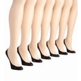thumbnail image 1 of MeMoi Women's 7 Pair Pack Nylon Mesh No Show Liner Socks - Womens - Female, One Size, Black, 1 of 1