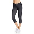 thumbnail image 1 of Women's MeMoi MQ-053 Zipper Capri Leggings (Dark Wash L/XL), 1 of 7