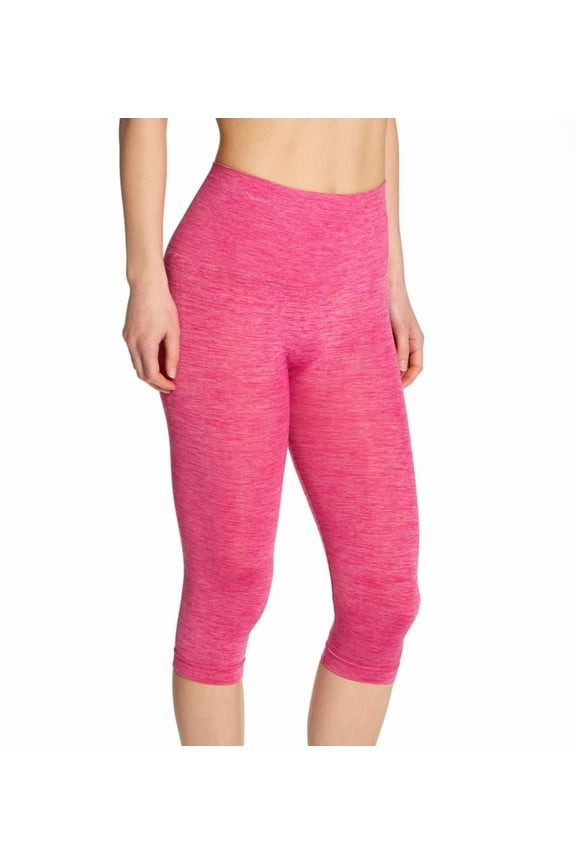 Women's MeMoi MSM-109 SlimMe Seamless High Waisted Capri Legging (Very Berry XL)