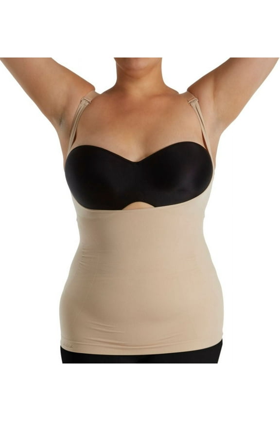 Women's MeMoi MSM-133X Plus SlimMe Wear Your Own Bra Torsette Camisole (Nude Q2)