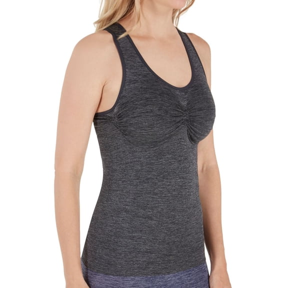 SlimMe Frontrunner Shaping Sport Tank - Womens - Female, Small, Black Spacedye