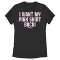 thumbnail image 1 of Women's Mean Girls I Want My Pink Shirt Back Graphic Tee Black Large, 1 of 4