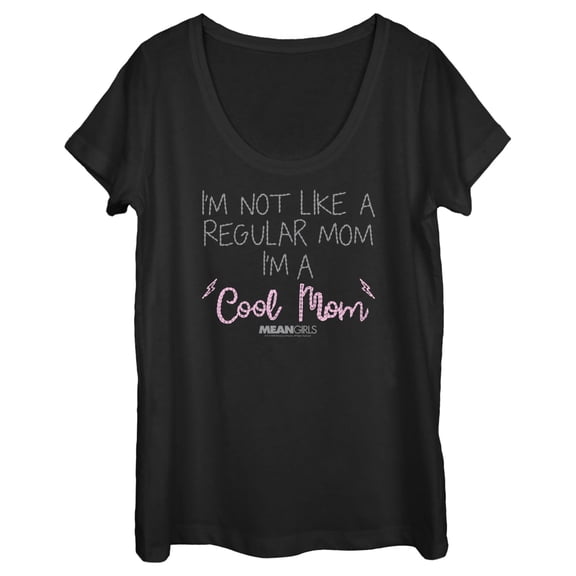 Women's Mean Girls I'm Not Like a Regular Mom Embroidery Print Graphic Tee Black 2X Large