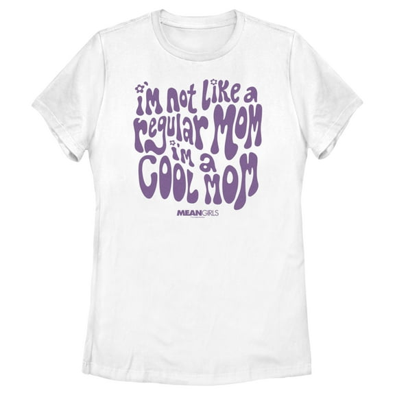 Women's Mean Girls I'm Not a Regular Mom Retro Purple Graphic Tee White Small