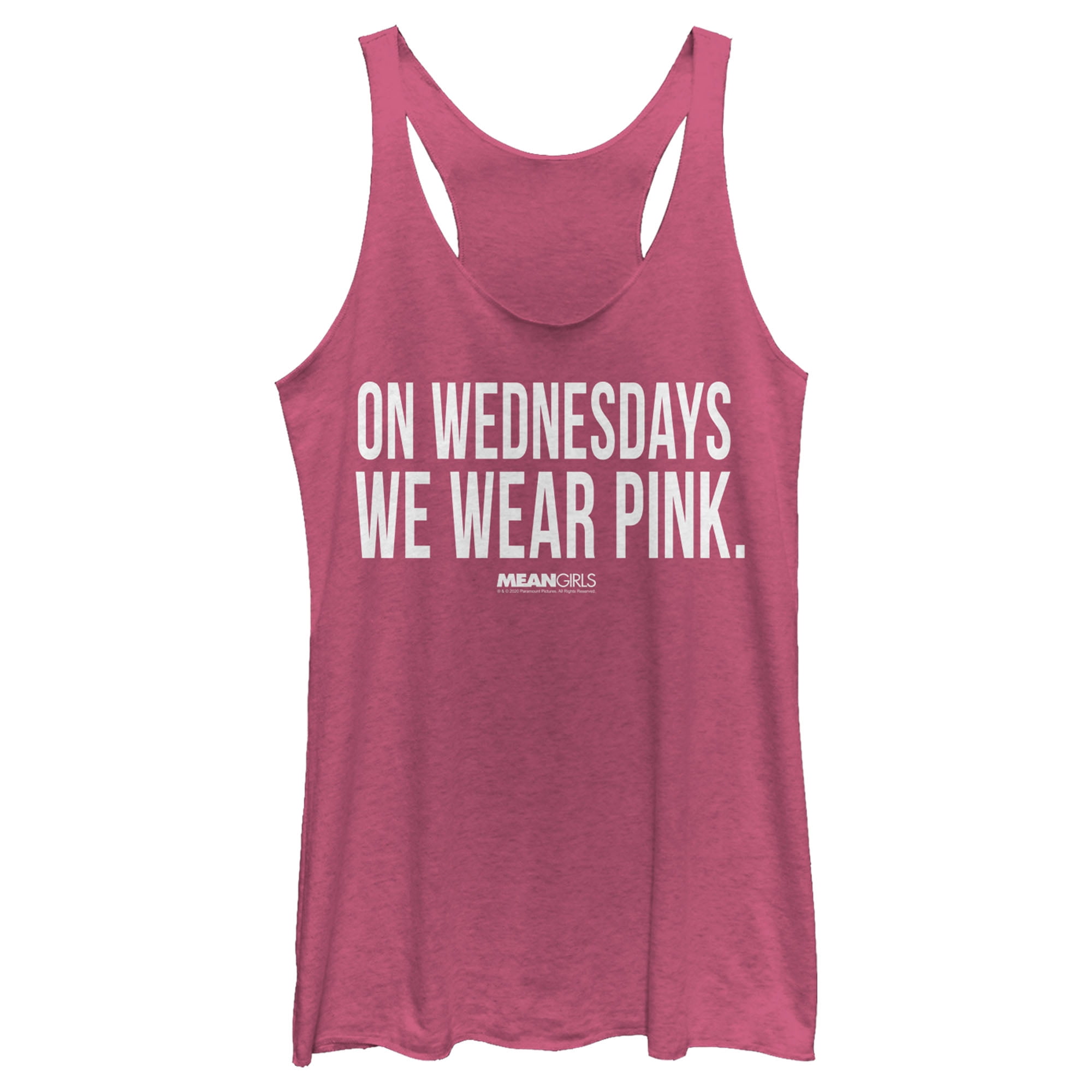 Women's Mean Girls On Wednesdays We Wear Pink Quote Racerback Tank Top ...