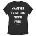 thumbnail image 1 of Women's Mean Girls Whatever I’m Getting Cheese Fries Quote Graphic Tee Black X Large, 1 of 4