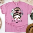 thumbnail image 1 of Women’s Medical Assistant T-Shirt with Leopard Bow and Glasses Design, Azalea, Size S, 1 of 6