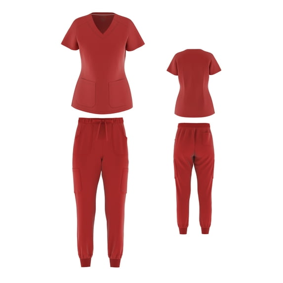 Women’s Medical Nursing Jogger Scrub Set Flexxione Top and Pants